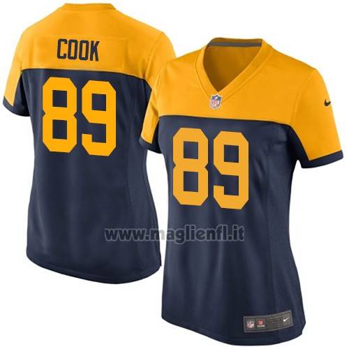 Maglia NFL Game Donna Green Bay Packers Cook Nero Giallo